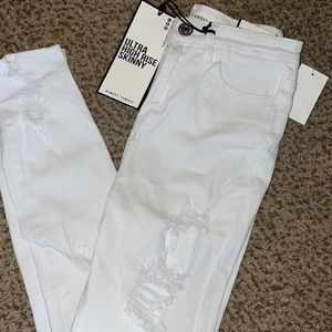High rise ripped skinny jeans